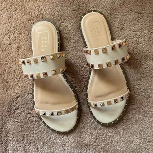 Tan studded sandals
